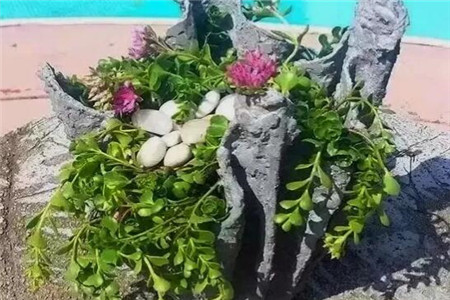 水泥毛巾做花盆 水泥毛巾做花盆
